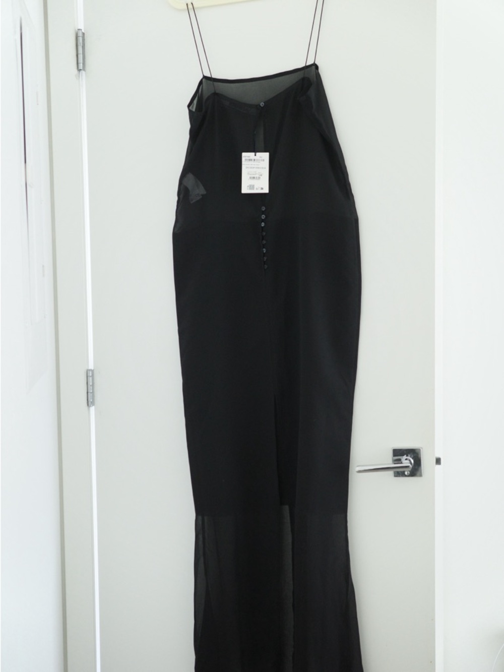 BRAND NEW Jacquemus Black Sheer Slip Dress - Picture 5 of 8